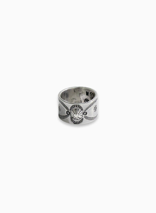 900 SILVER STAMP RING (W-020)