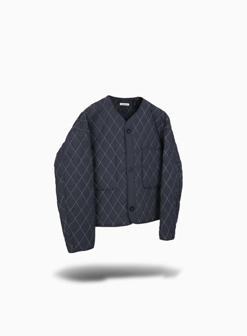 QUILTED CARDIGAN (NAVY)