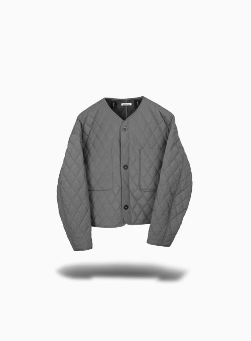 QUILTED CARDIGAN (CHARCOAL)