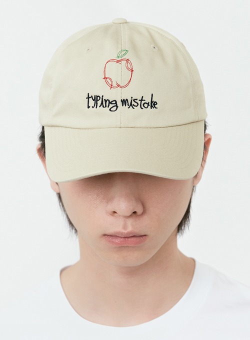 APPLE EMBROIDERY BALL CAP (BEIGE)